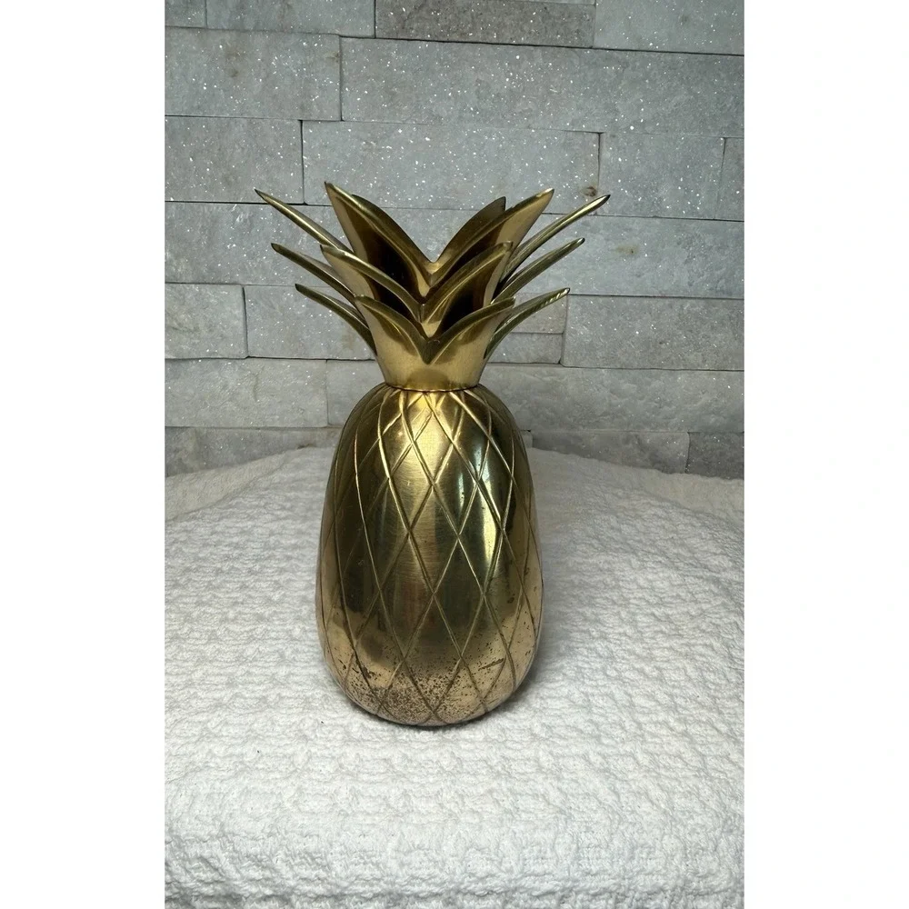 VTG Solid Brass Pineapple Candle Holder Taper Candle Hollywood Regency India